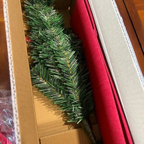 Tabletop Christmas Tree with Deco Kit Red White Ornaments - Picture 2 of 5